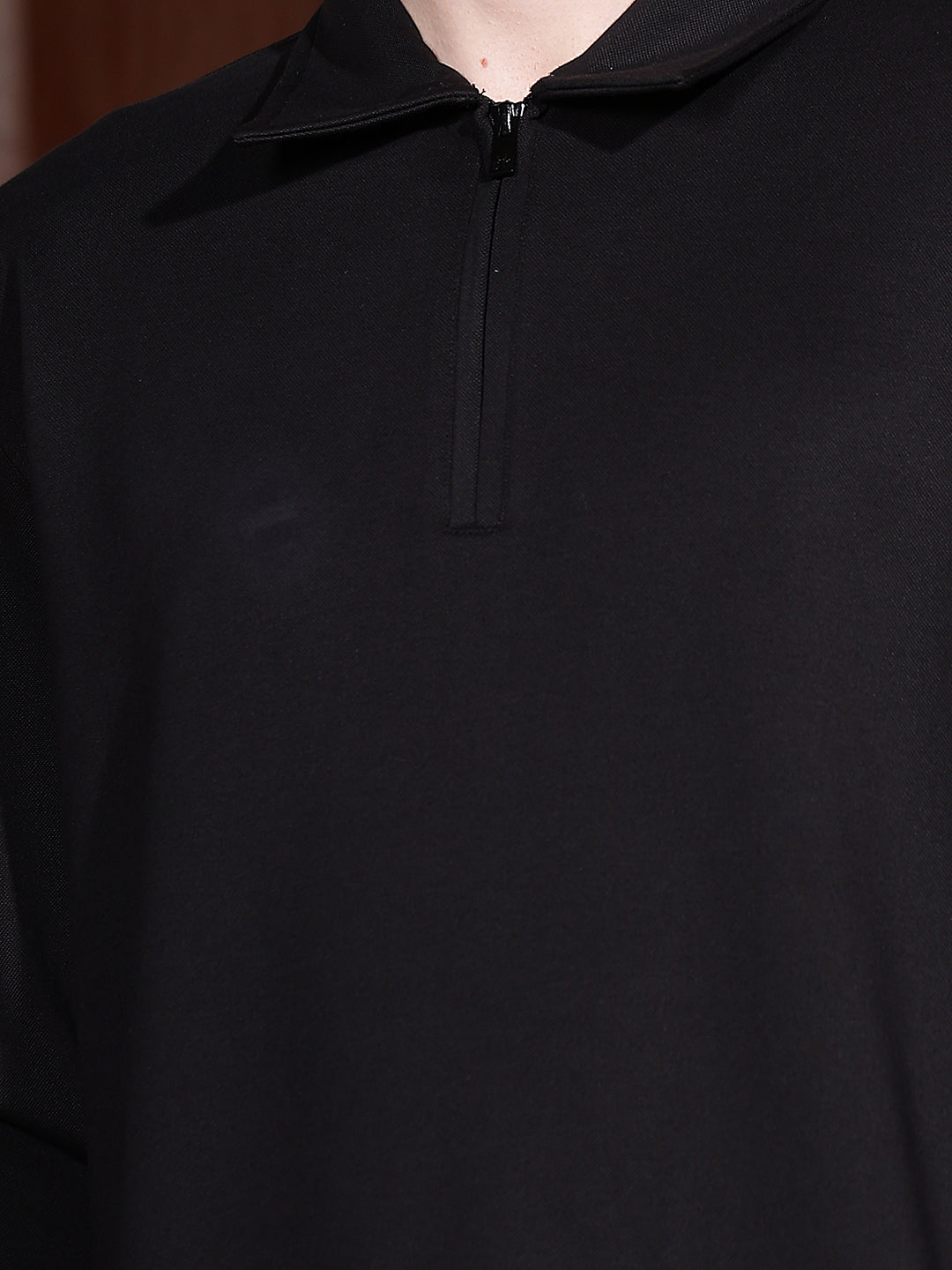 Black Front Open Sweatshirt