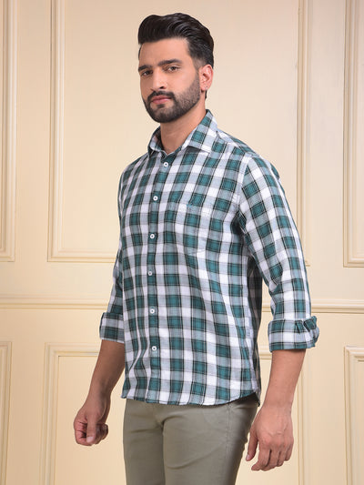 Green Checked 100% Cotton Shirt