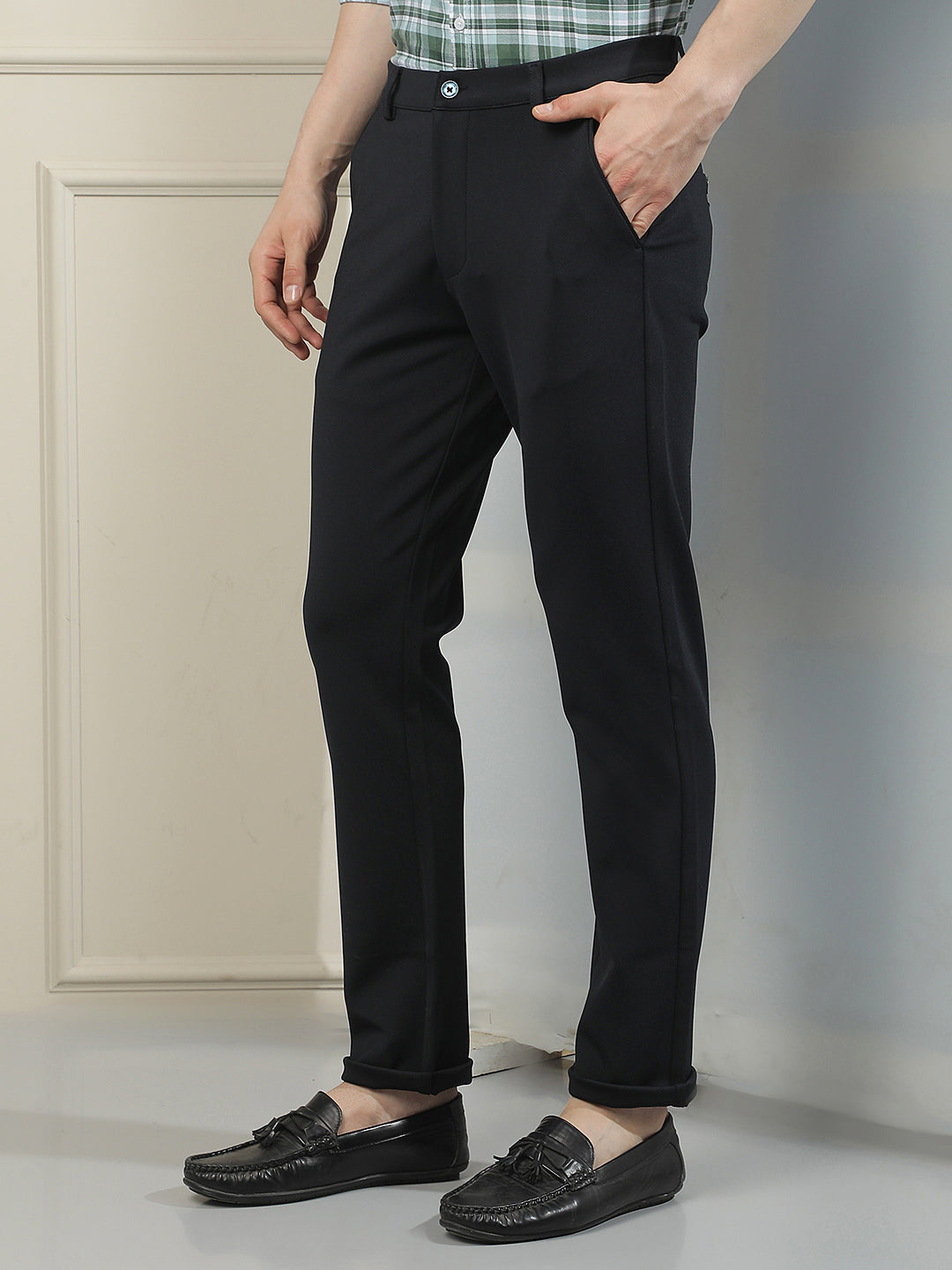 Navy Blue Knitted Trousers