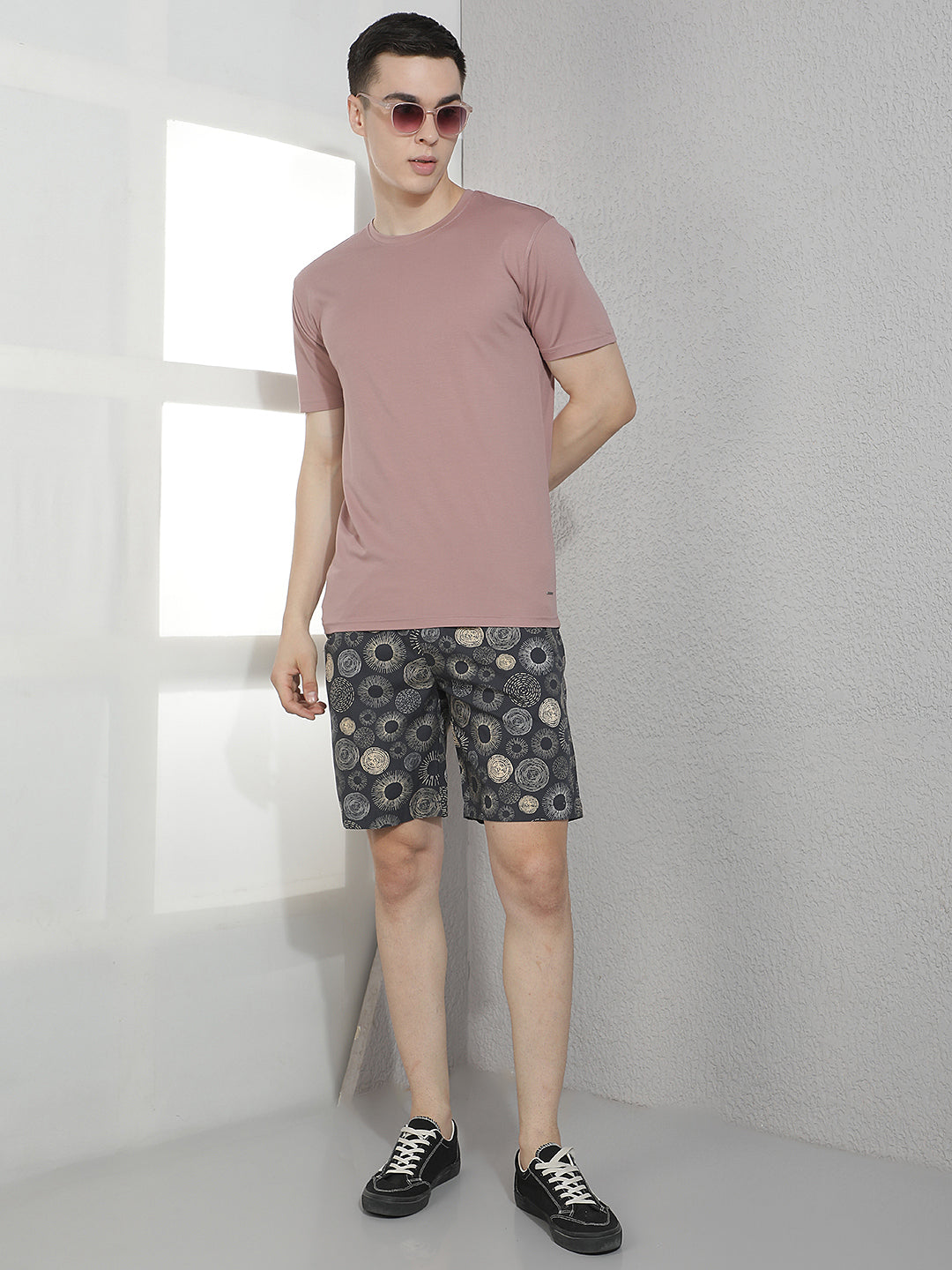 Black 100% Cotton Graphic Printed Lounge Shorts