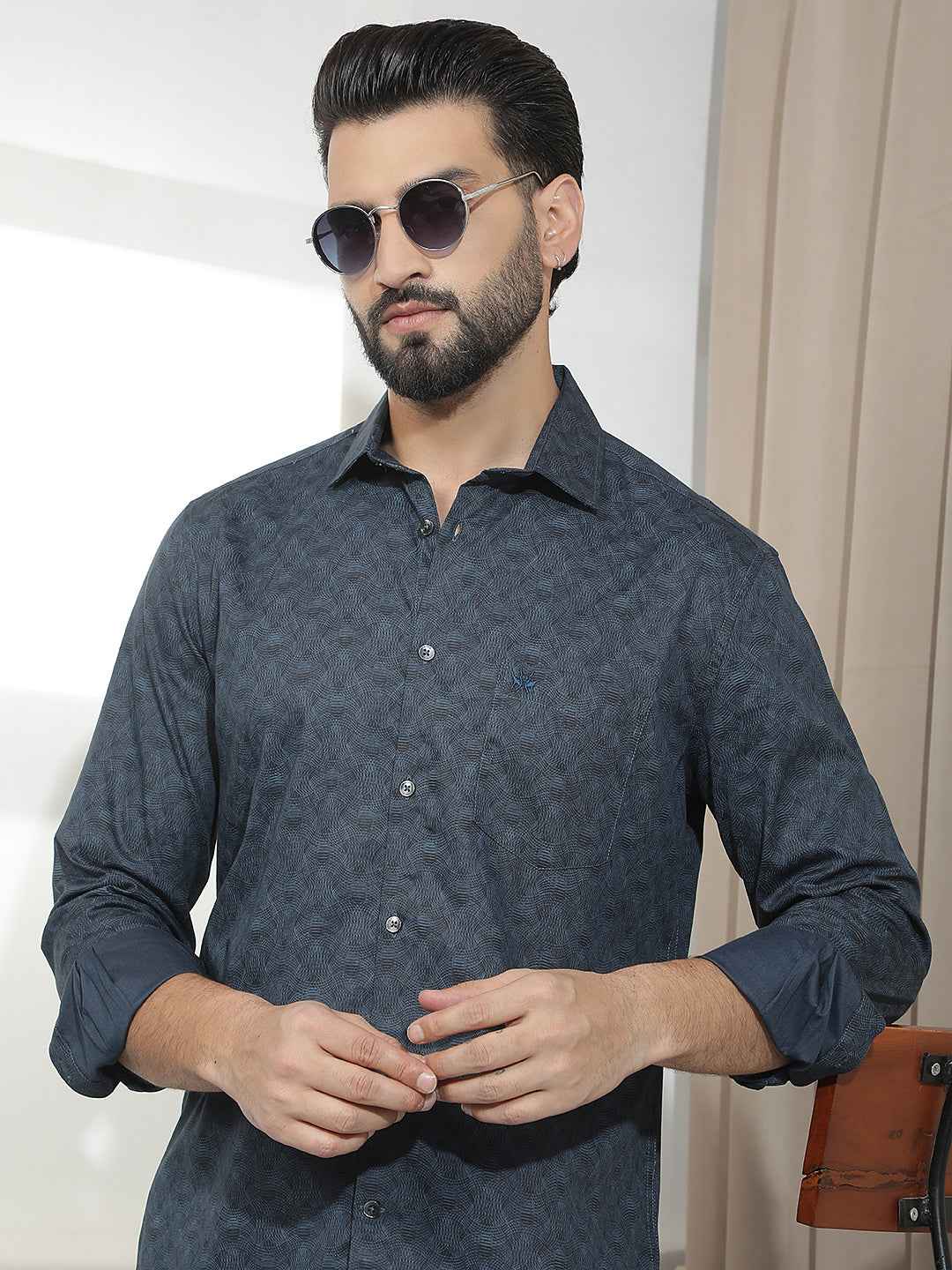 Green Abstract Print Shirt