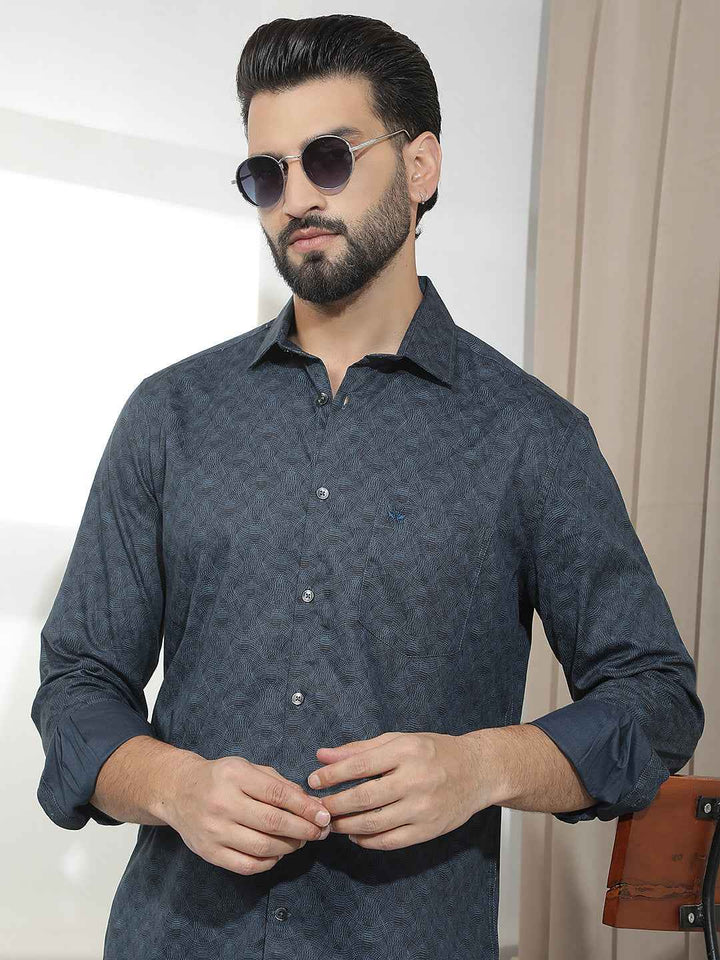 Green Abstract Print Shirt