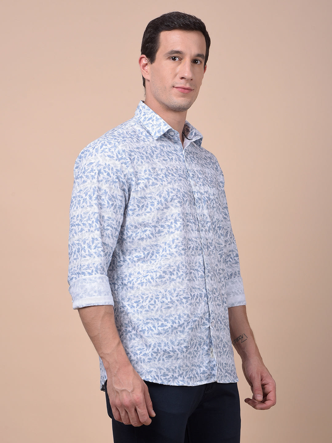 Blue Floral Print Shirt
