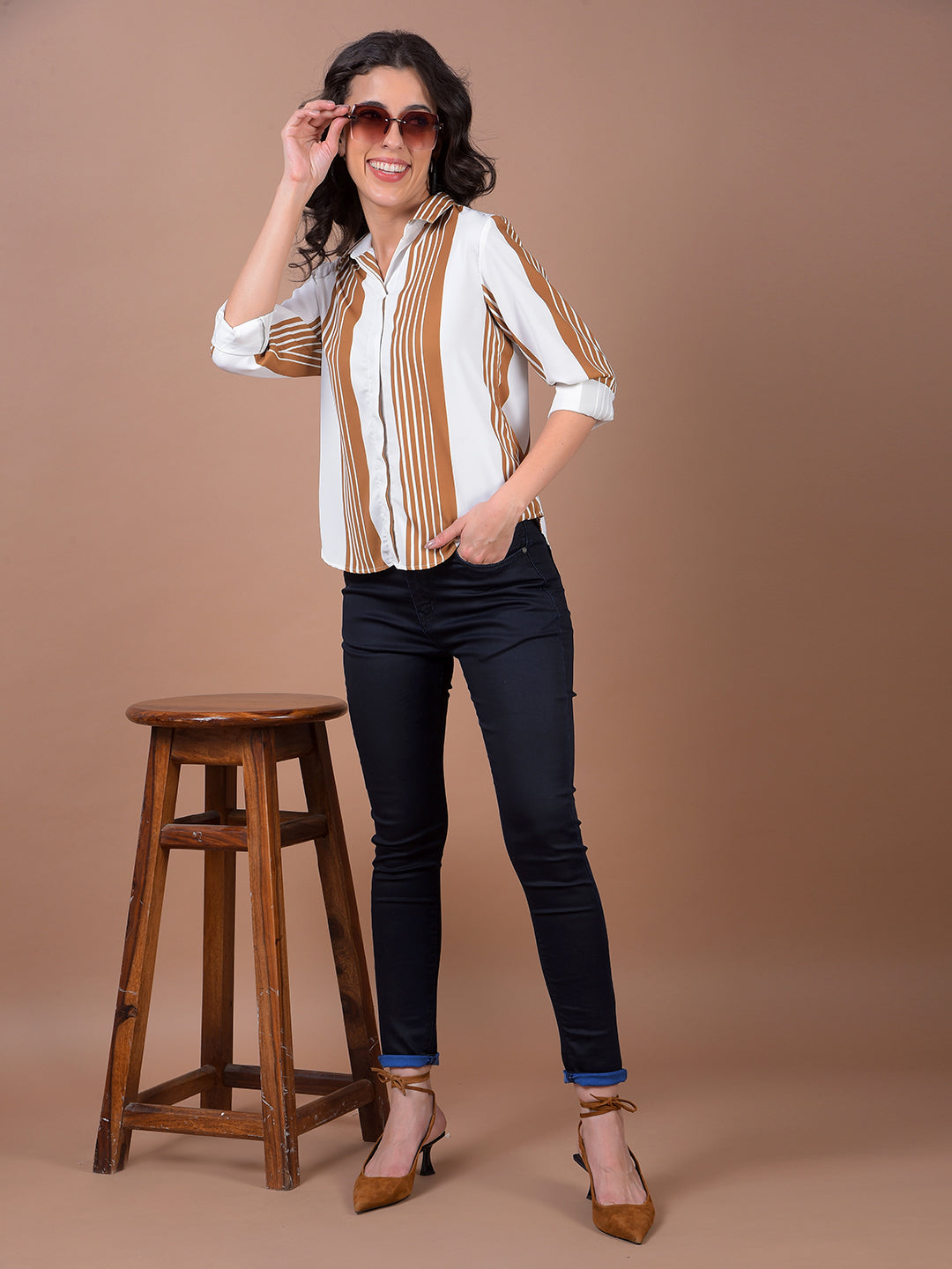 Mustard Horizontal Stripes Shirt