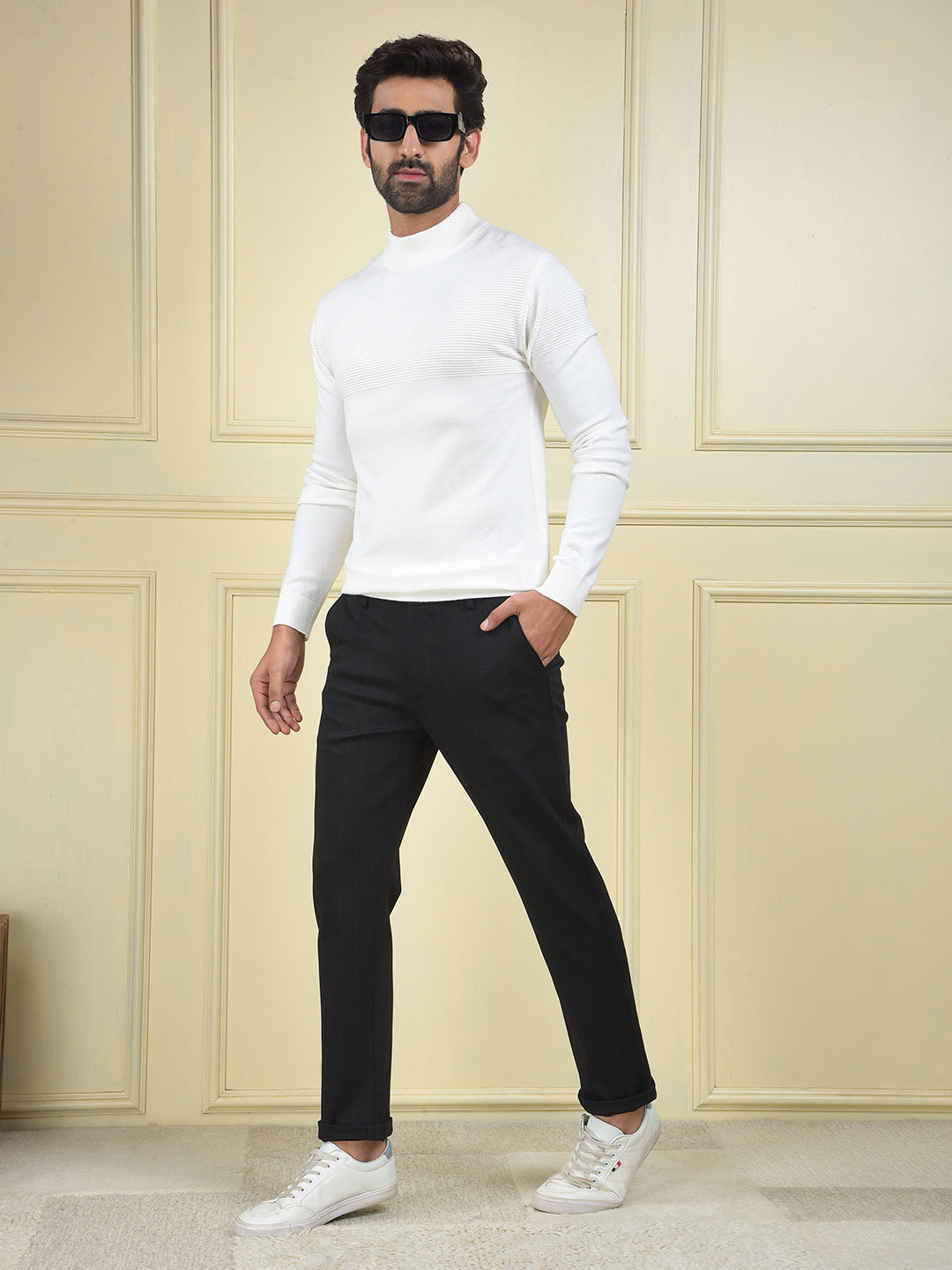 Off White Jacquard Sweater