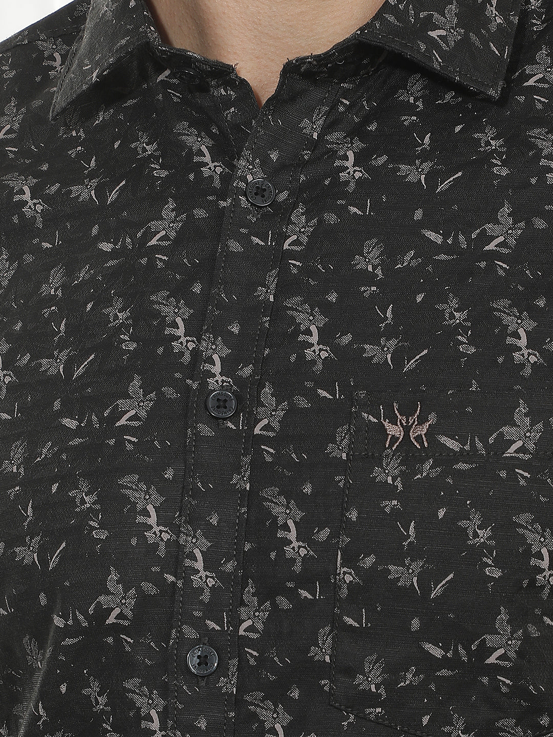 Black Floral Print Shirt