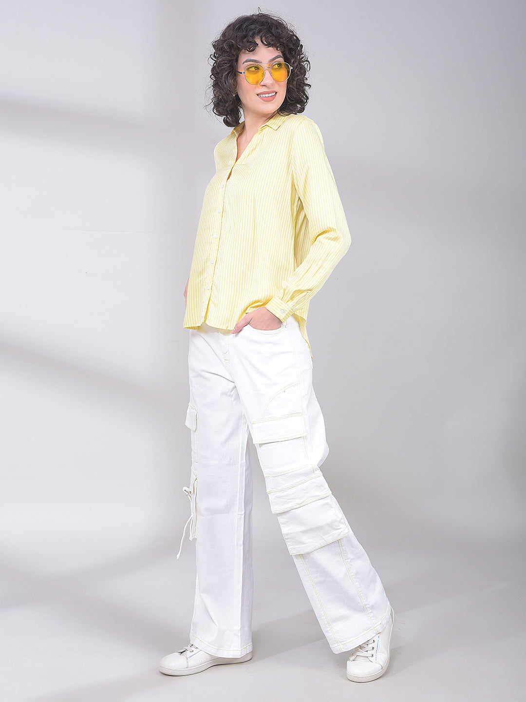 White Baggy Cargo Jeans