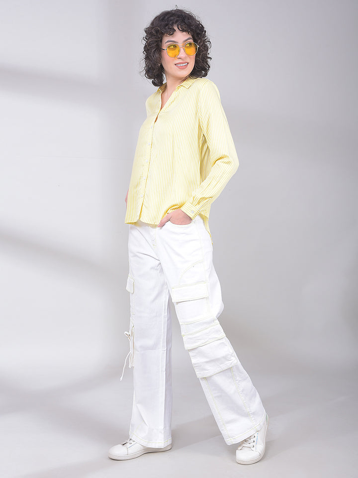White Baggy Cargo Jeans