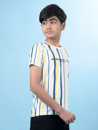 White Vertical Stripes T-Shirt