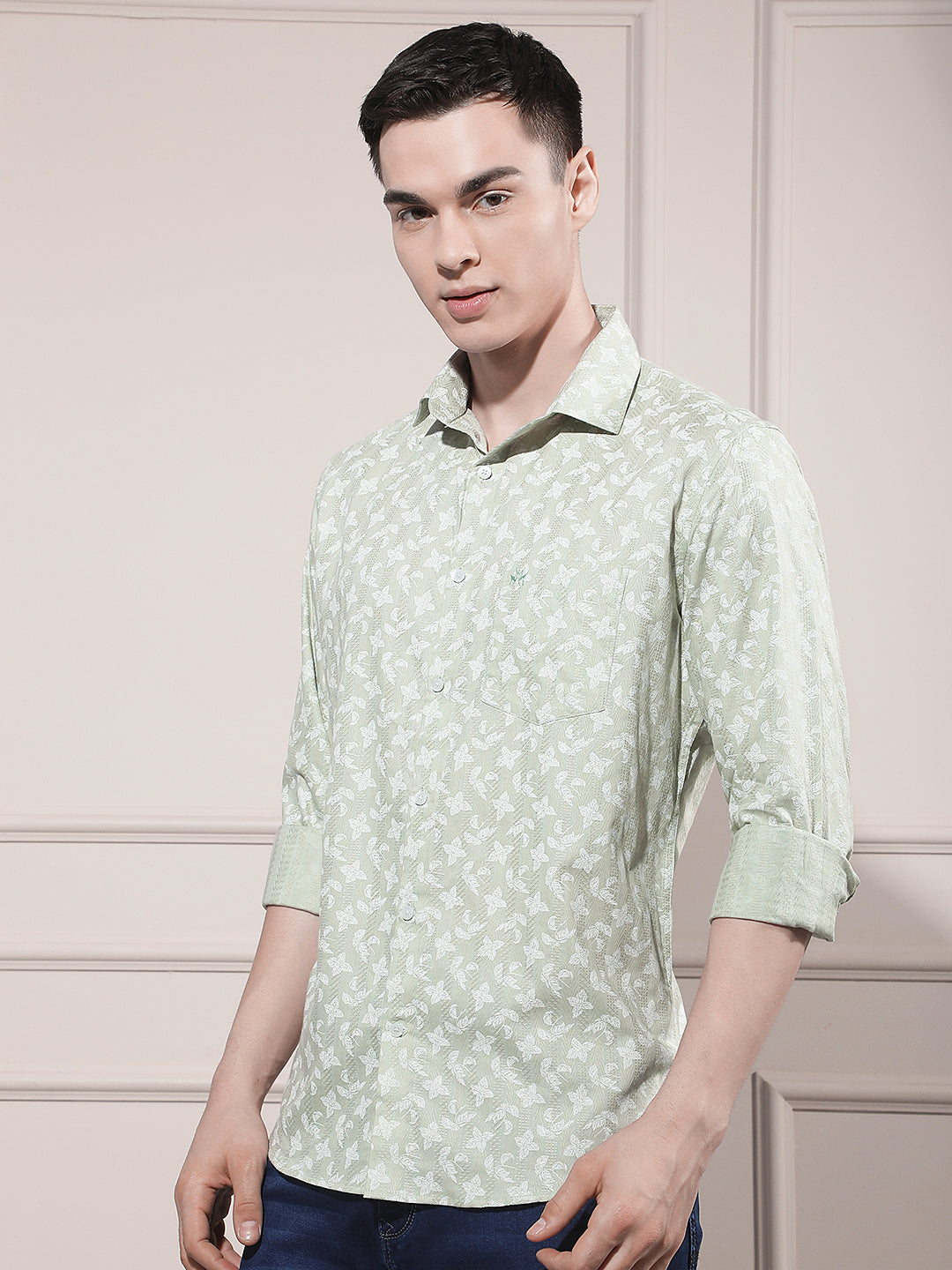 Green Floral Print Shirt