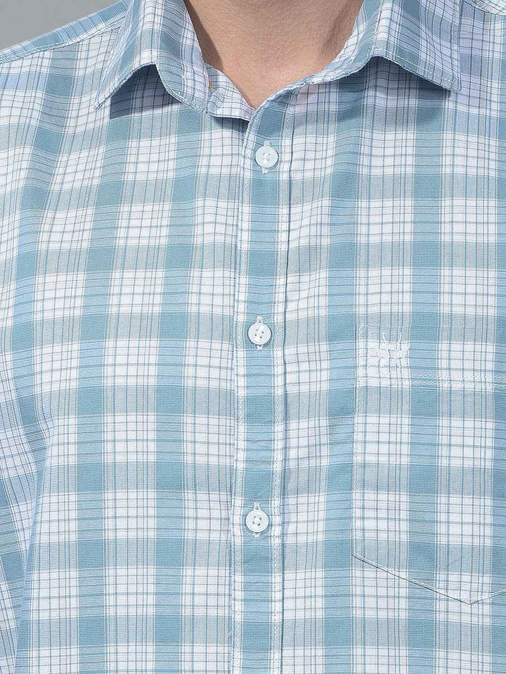 Blue Checked 100% Cotton Shirt