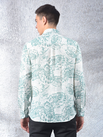 Green Floral Print Kurta-Men Kurtas-Crimsoune Club