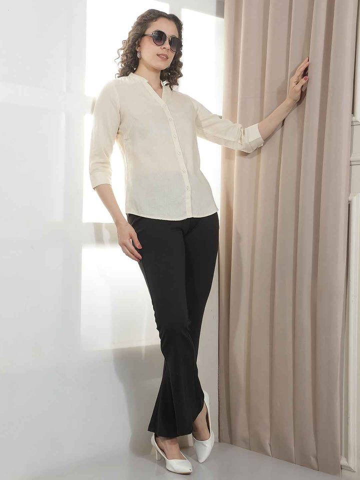Natural Beige Relaxed Linen Shirt