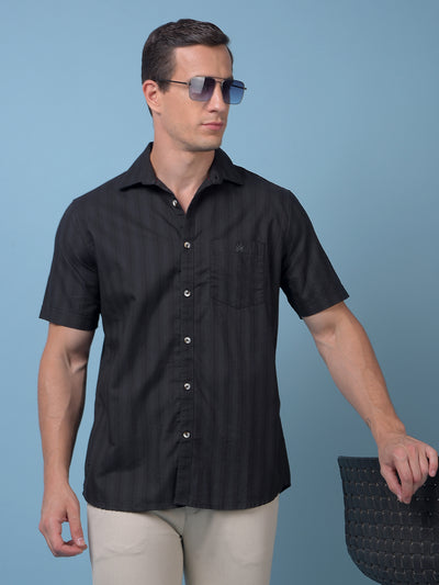 Black Vertical Stripes 100% Cotton Shirt