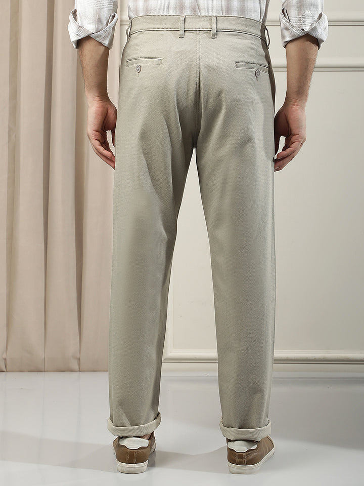 Beige Classic Style Trousers