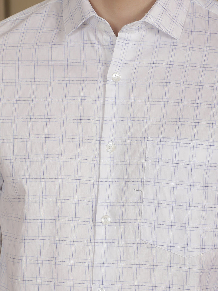 Blue Checked 100% Cotton Shirt