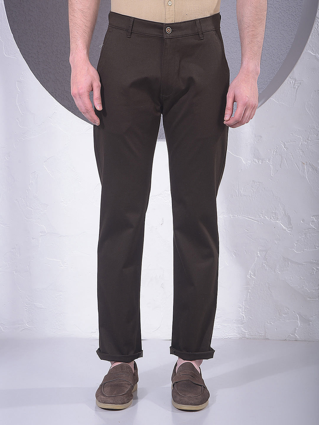 Rich Brown Straight Trousers