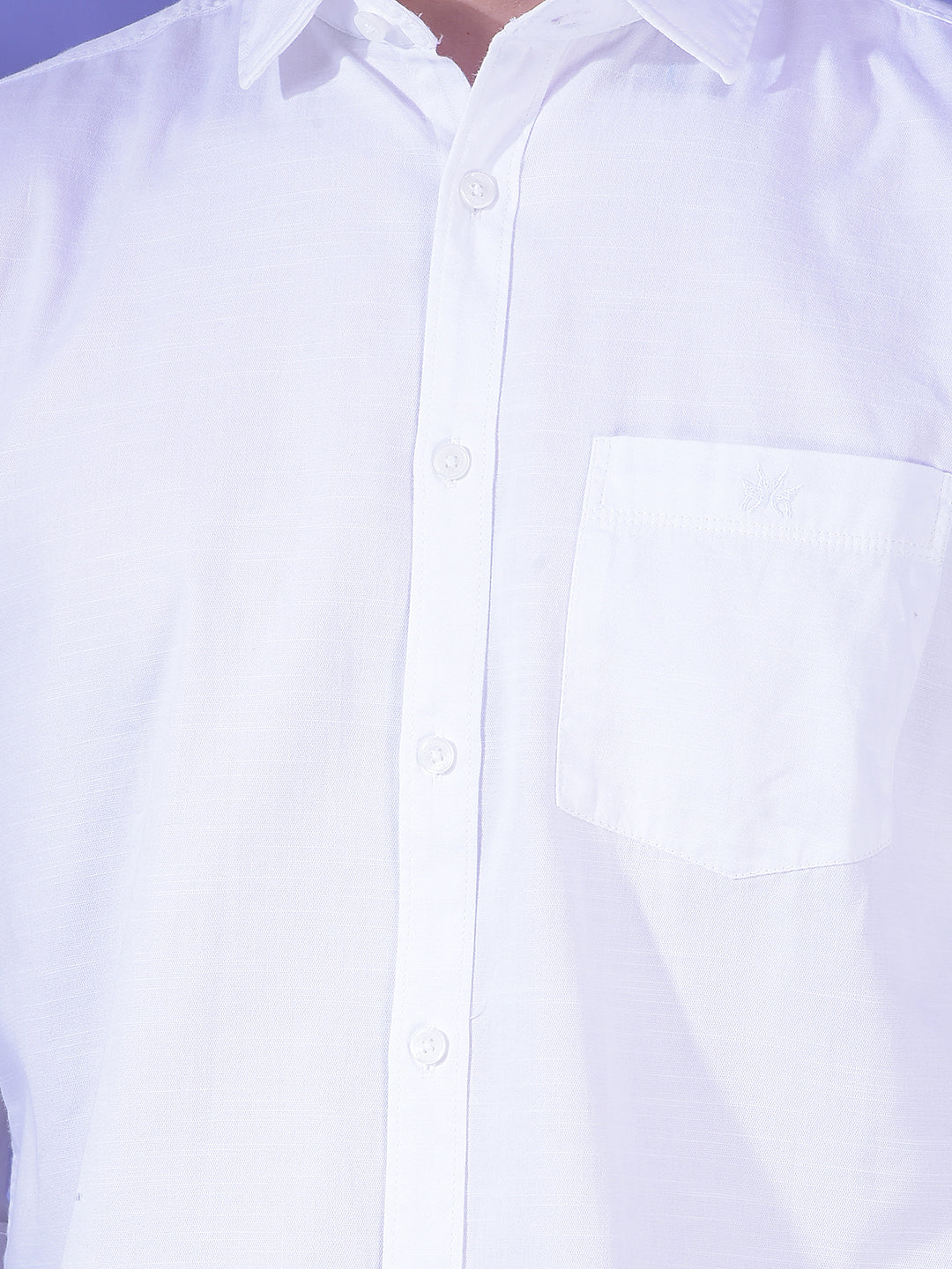 Crisp White Cotton White Shirt