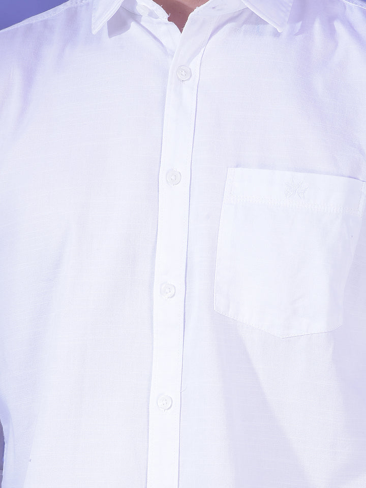 Crisp White Cotton White Shirt
