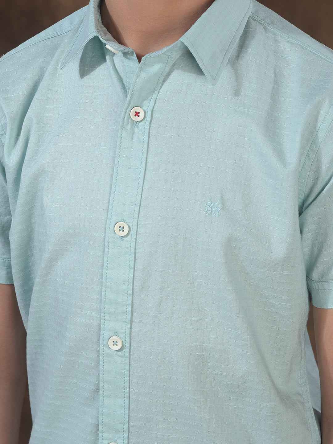 Peach Textured Casual Shirt