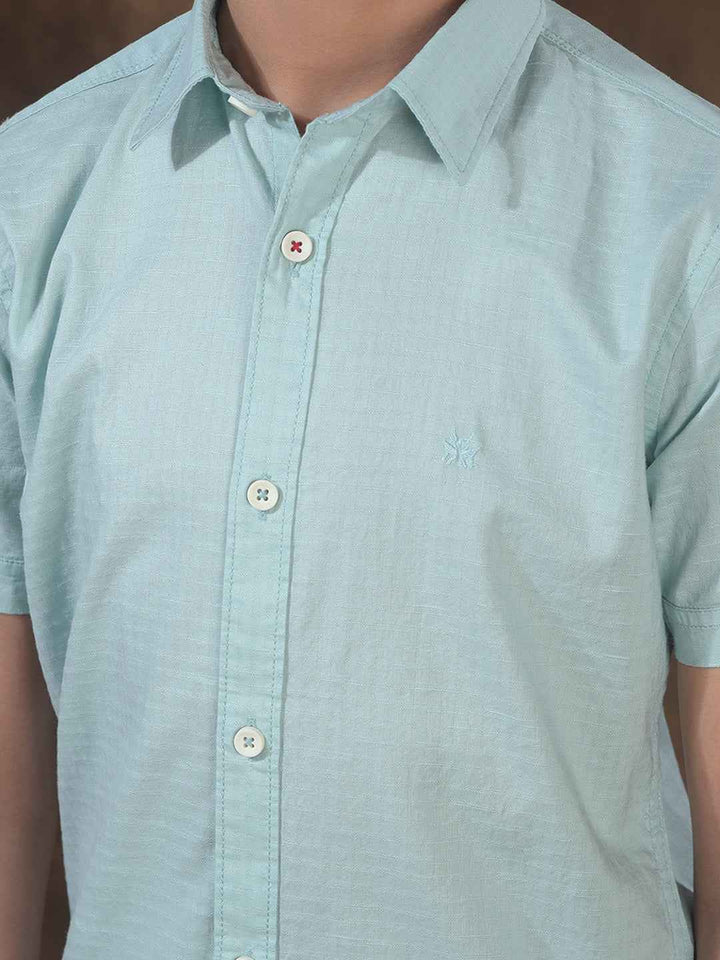 Peach Textured Casual Shirt