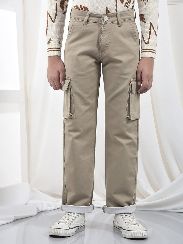 Urban Beige Baggy Cargo Jeans