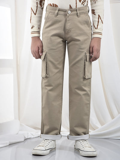 Urban Beige Baggy Cargo Jeans