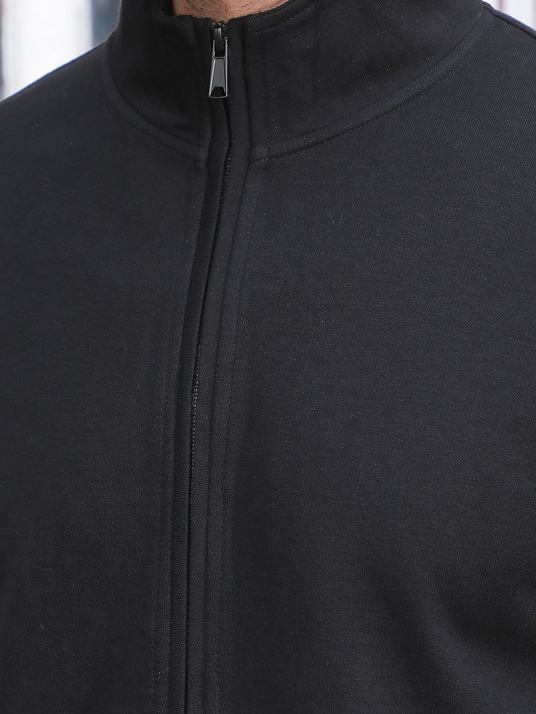 Black Front Open Sweatshirt