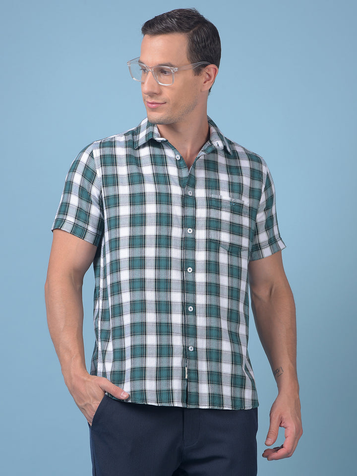 Green Checked 100% Cotton Shirt