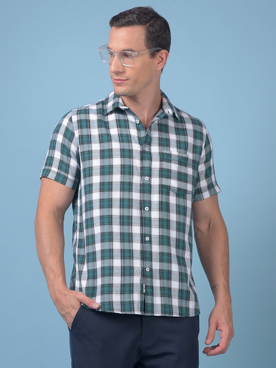 Green Checked 100% Cotton Shirt