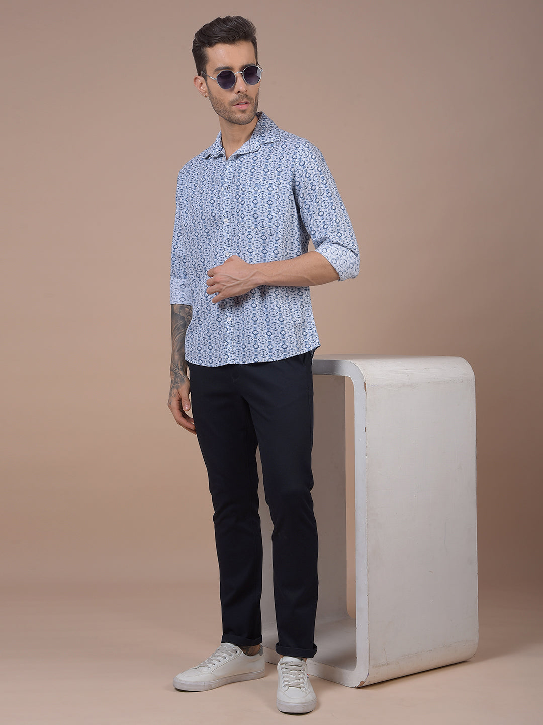 Blue Printed Shirt
