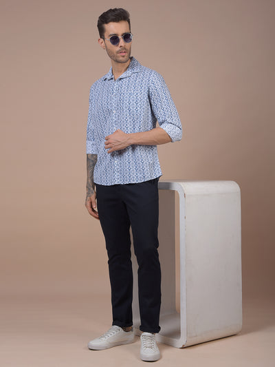 Blue Printed Shirt