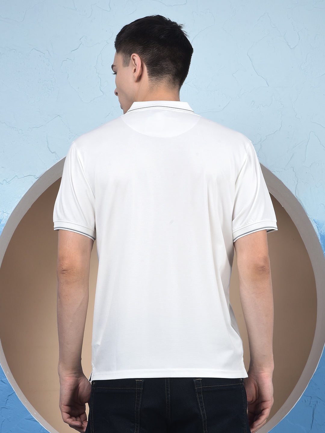 White Polo Neck T-Shirt