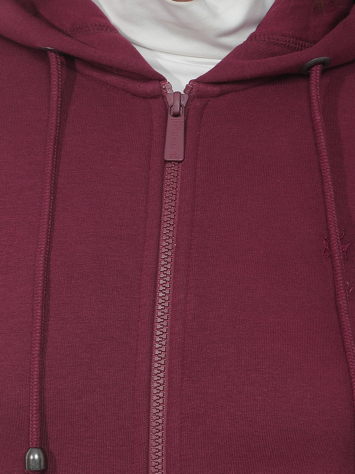 Maroon Hooded Neck Sweatshirt