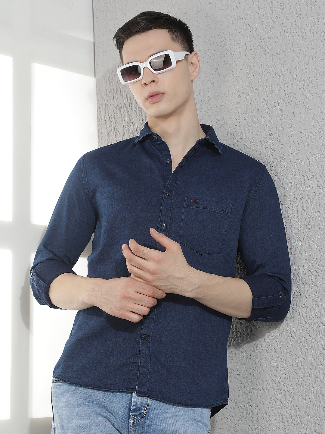 Navy Blue 100% Cotton Shirt