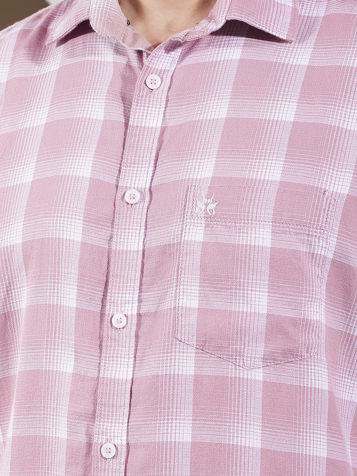 Pink Checked 100% Cotton Shirt