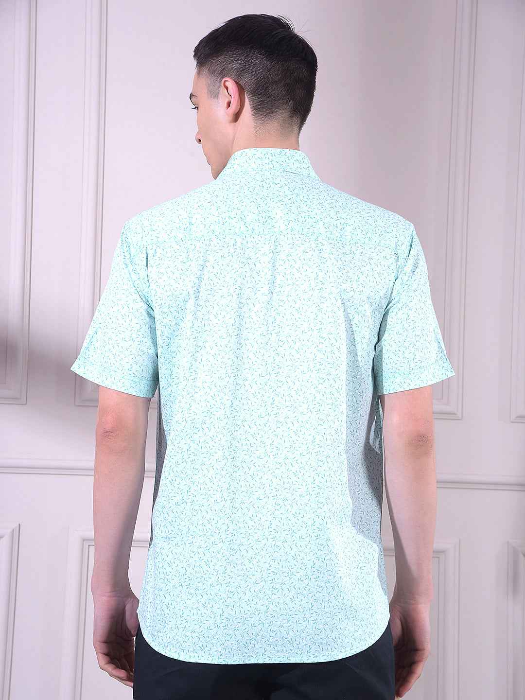 Green Botanical Print Shirt