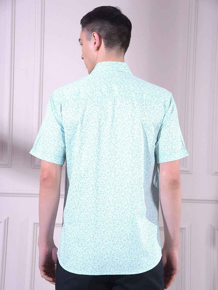 Green Botanical Print Shirt