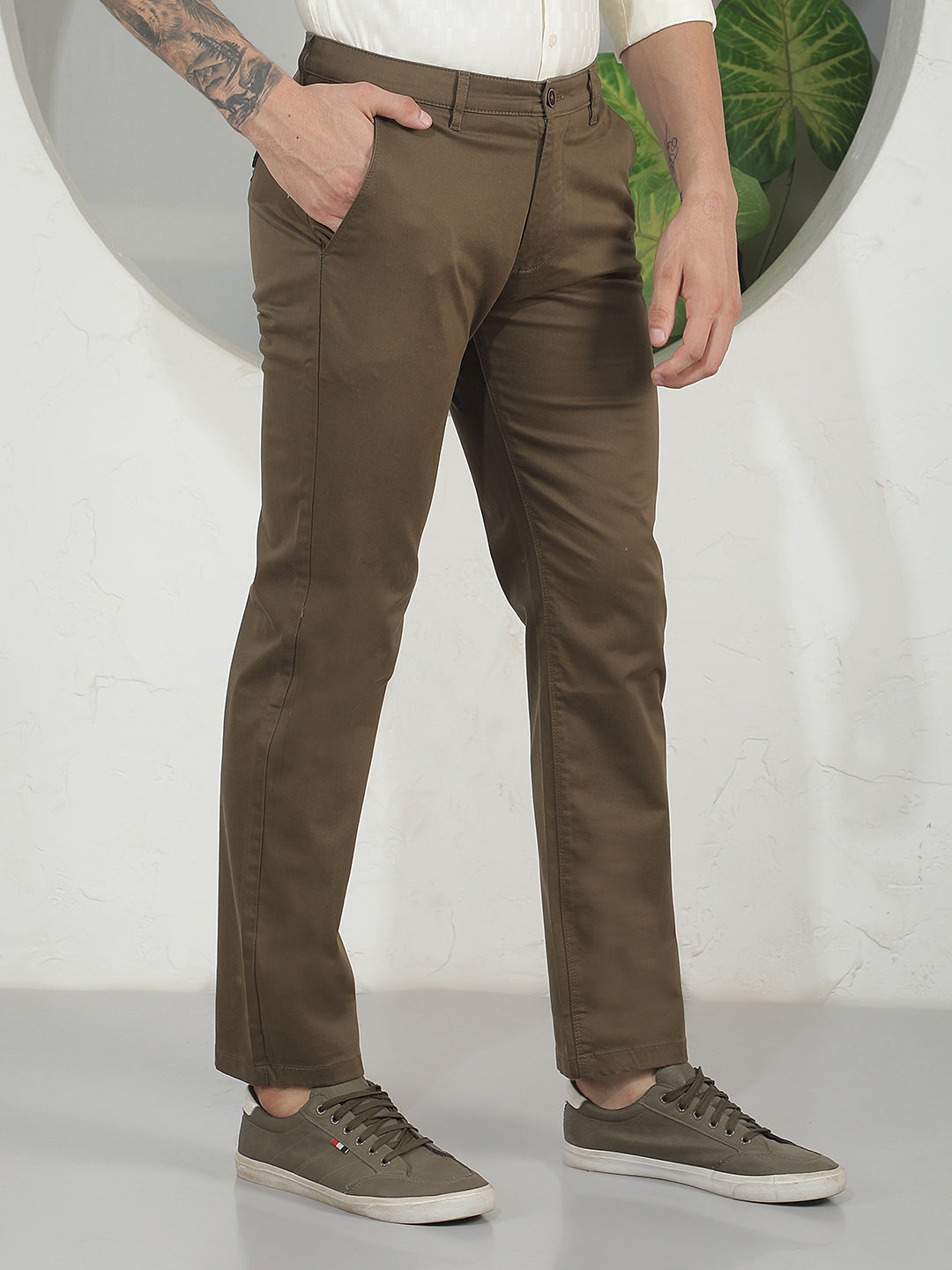 Luxe Espresso Brown Straight Trousers