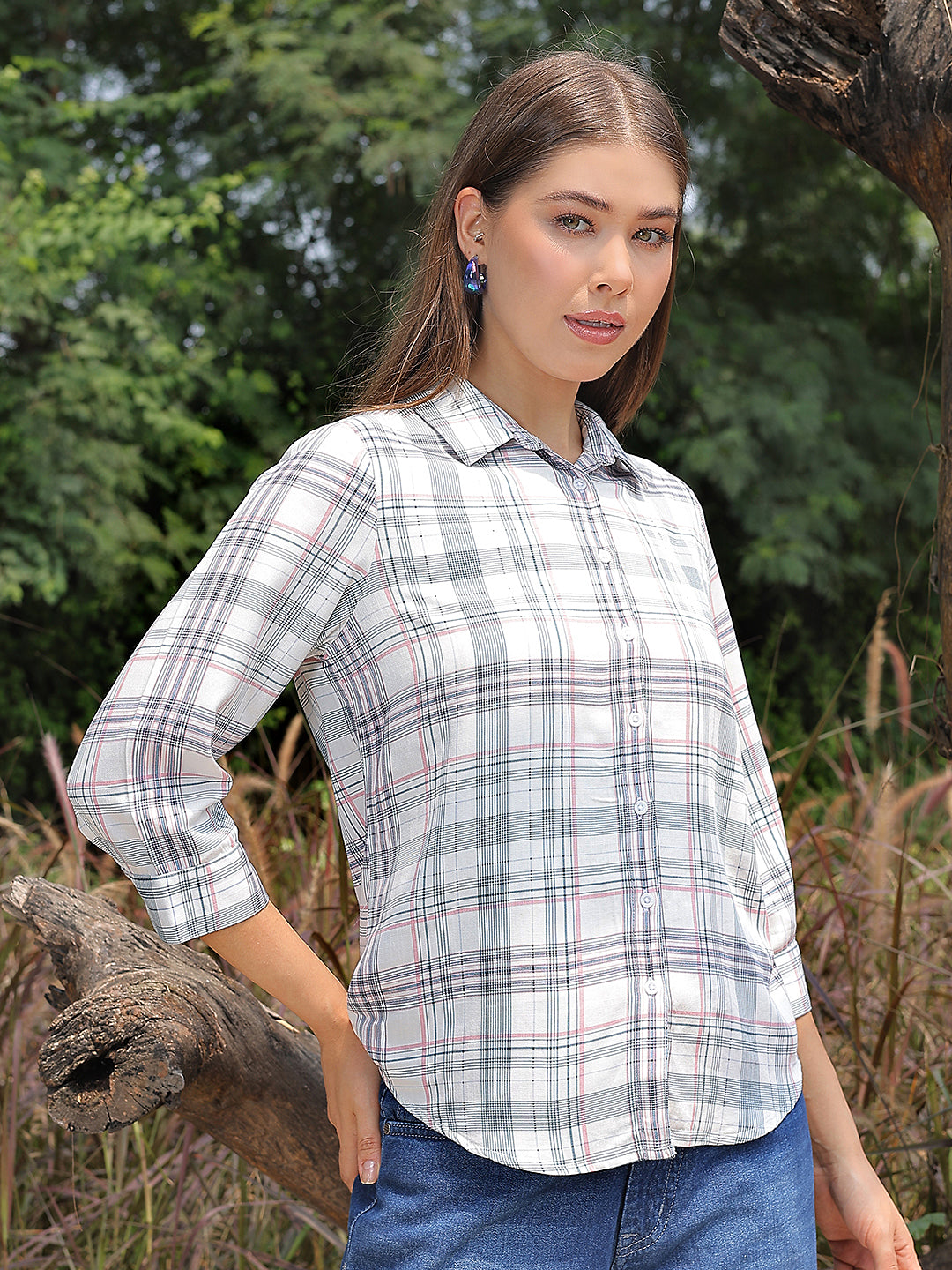 Pastel Pink Checked Shirt