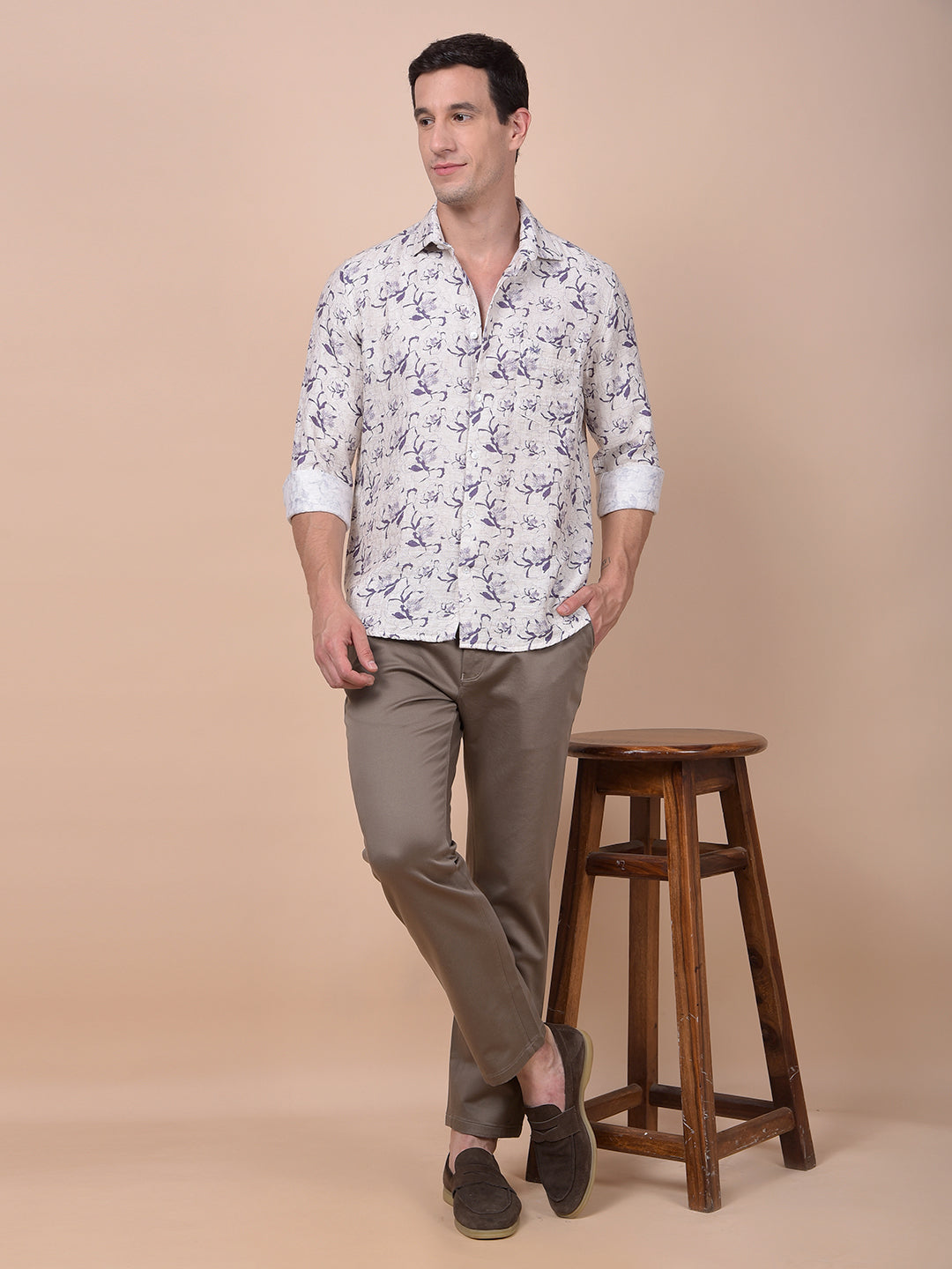 Purple Floral Print Shirt