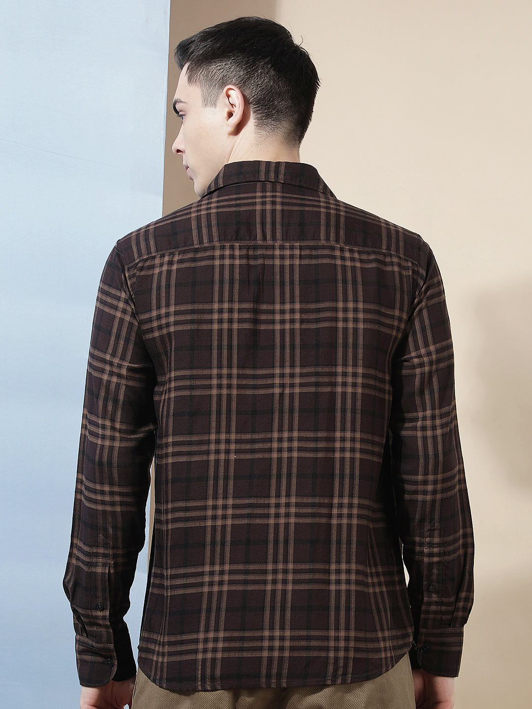 Essential Warm Brown Checked Shirt
