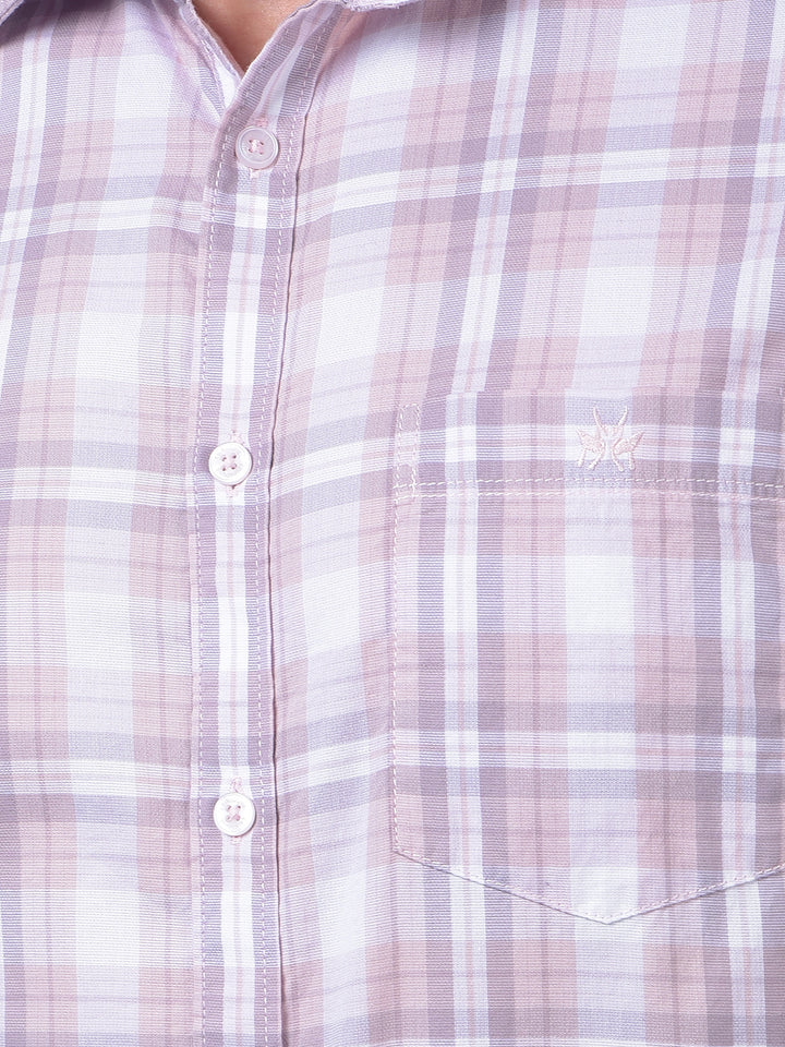 Pink Checked 100% Cotton Shirt