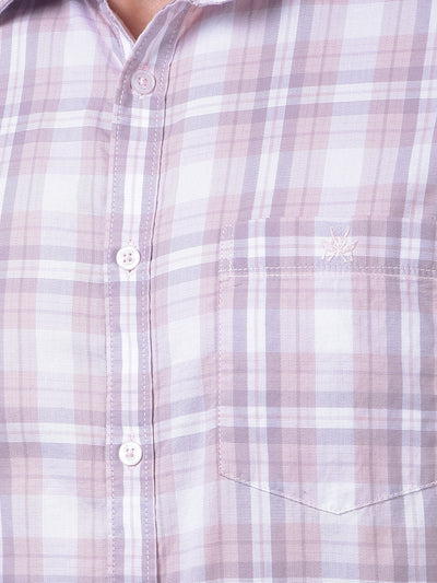 Pink Checked 100% Cotton Shirt