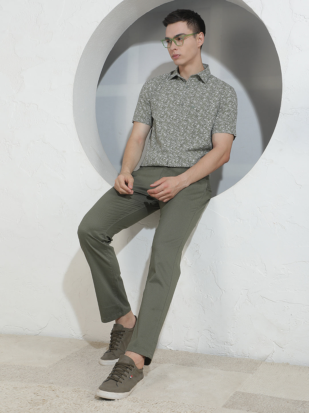 Signature Moss Olive Straight Trousers