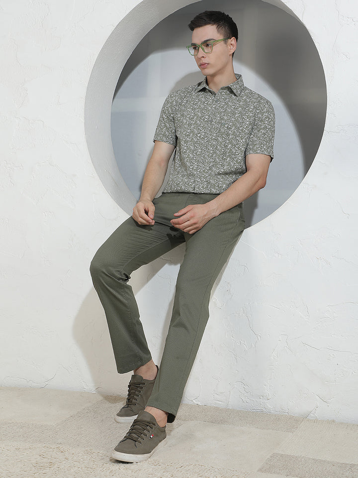Signature Moss Olive Straight Trousers