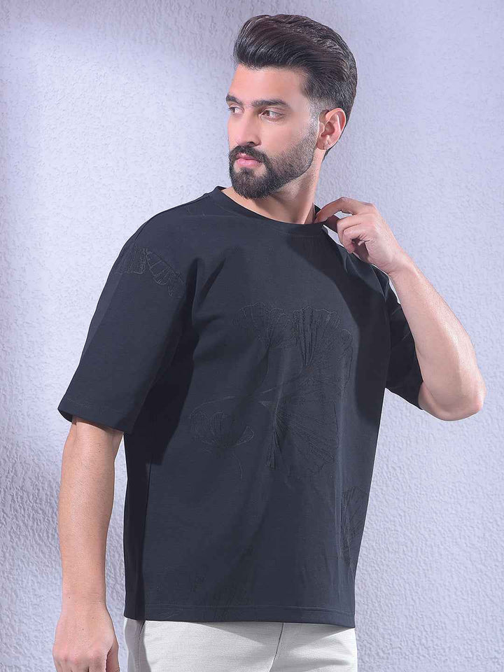 Black Jacquard Oversize T-Shirt