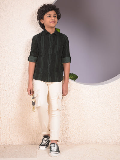 Beige Straight Cargo Jeans