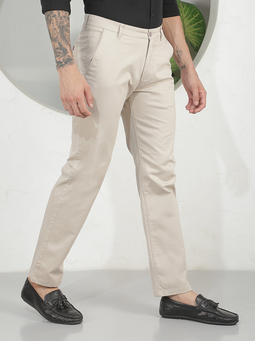 Classic Biscotti Beige Straight Trousers