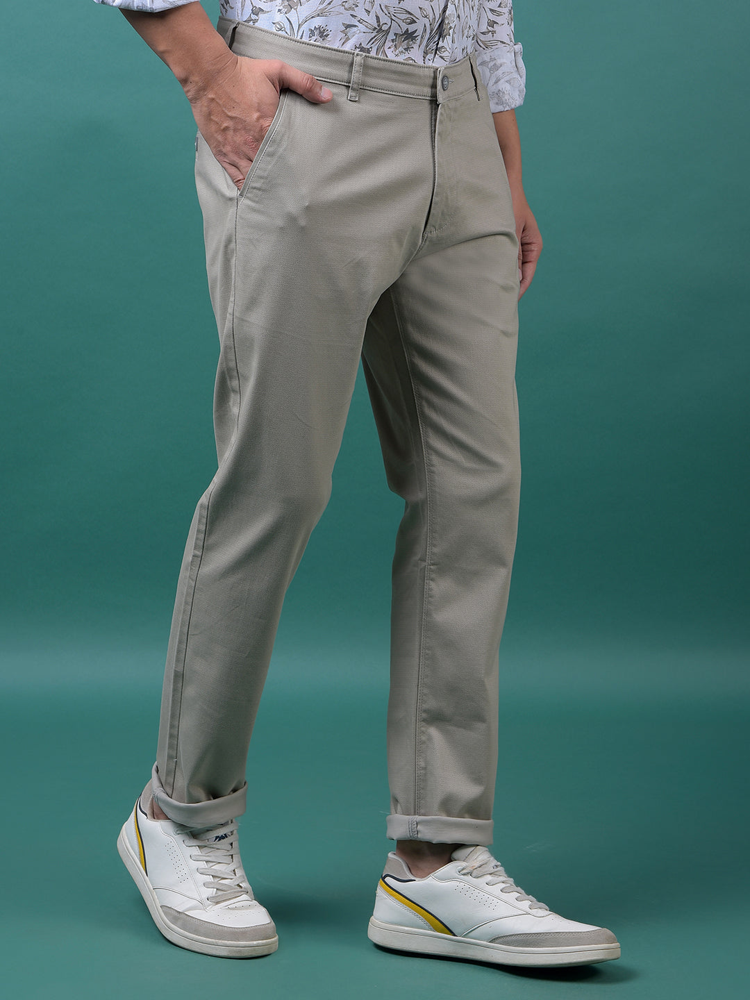 Grey Printed Trousers